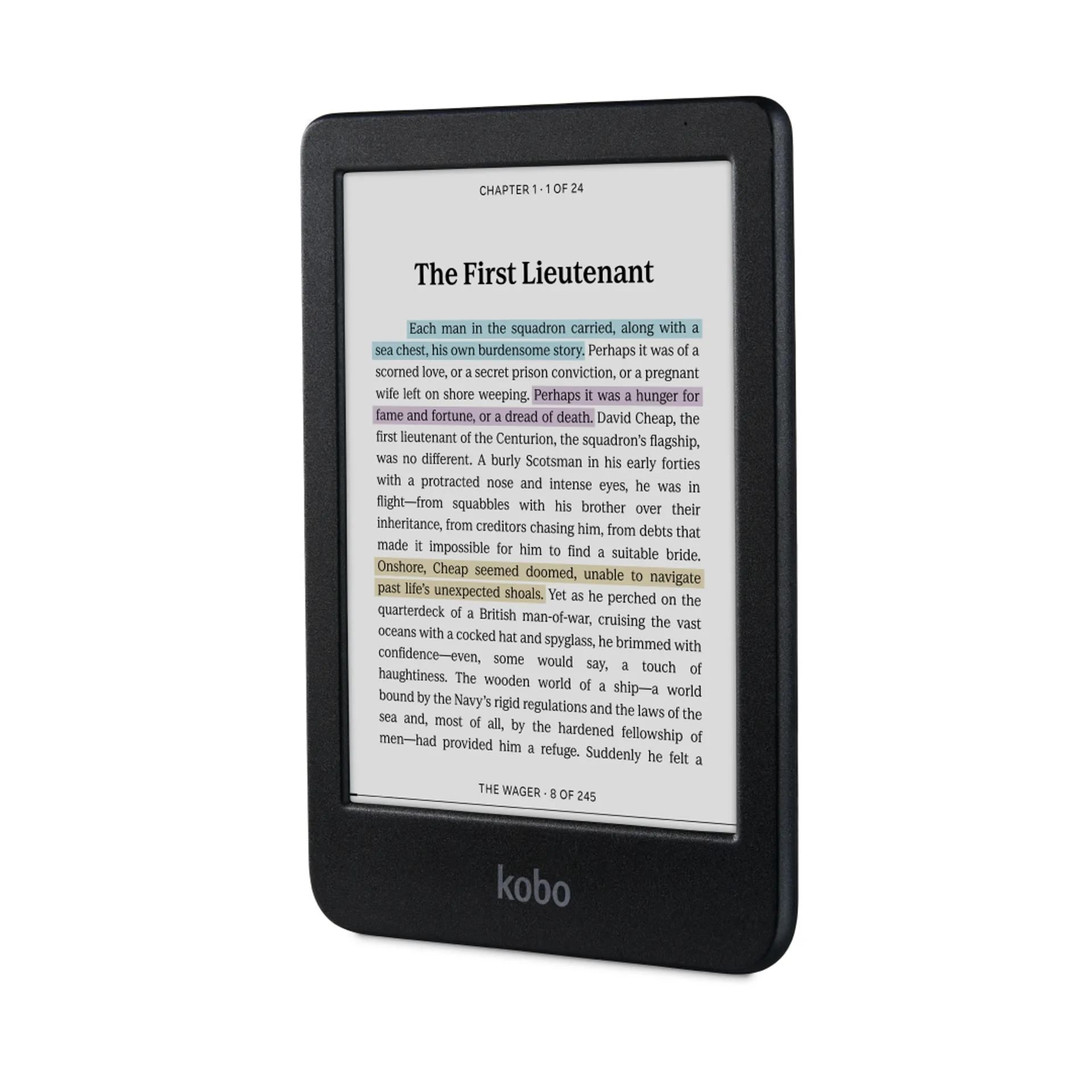 کتابخوانهای الکترونیکی رنگی Kobo با ابعاد جمعوجور رونمایی شدند_کویر دانش 4 کتاب خوان Kobo Clara Colour از نمای جلو