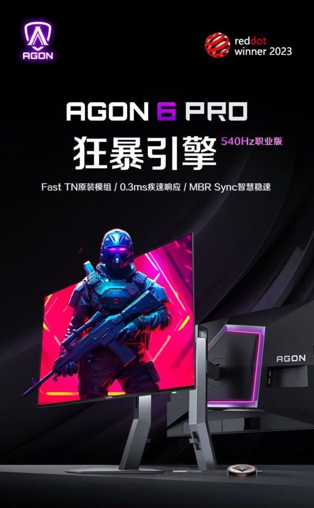 نمای پشت و جلو مانیتور AOGN 6 Pro