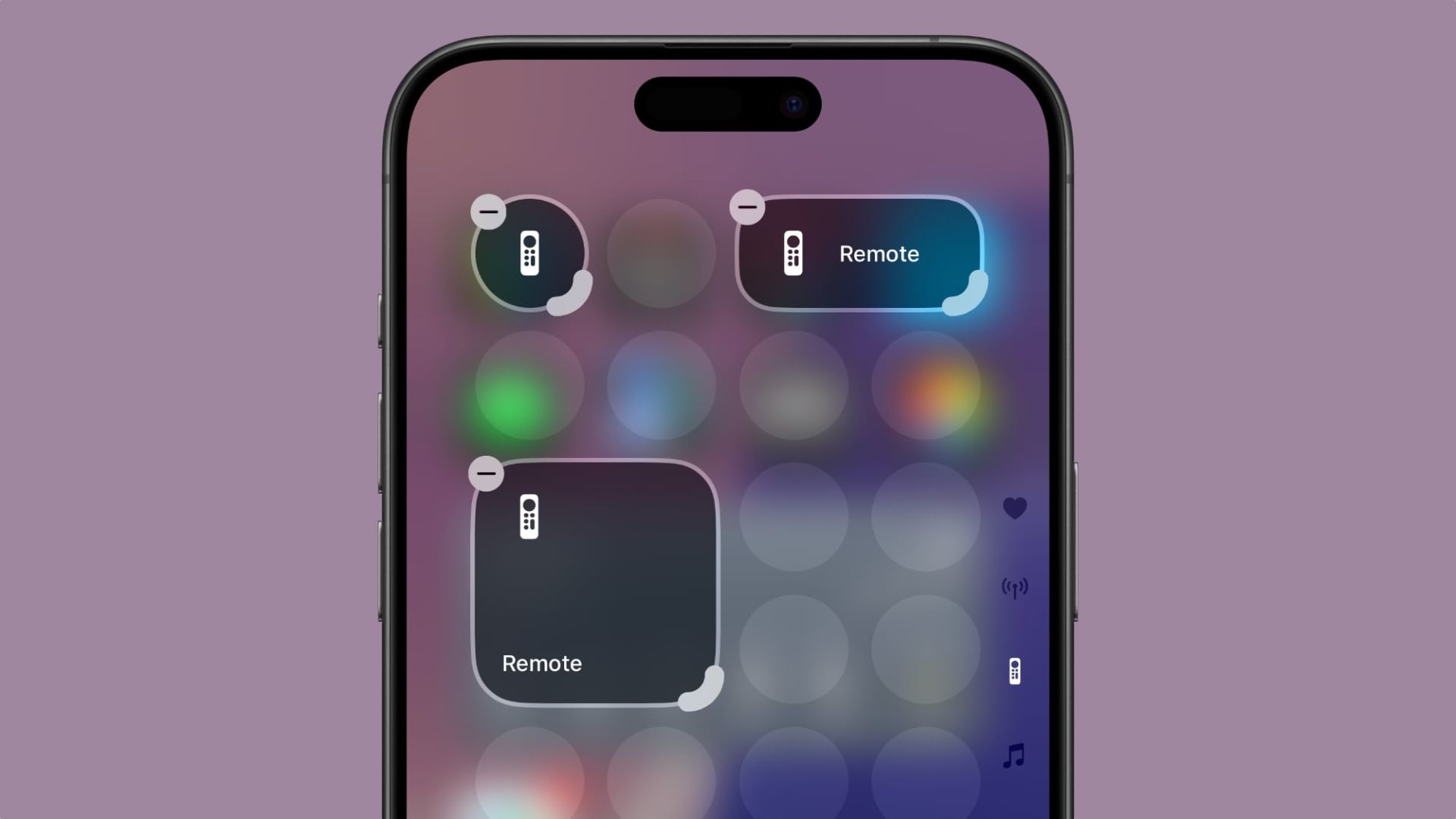 تغییر اندازه و حذف گزینه ها از کنترل سنتر ios 18