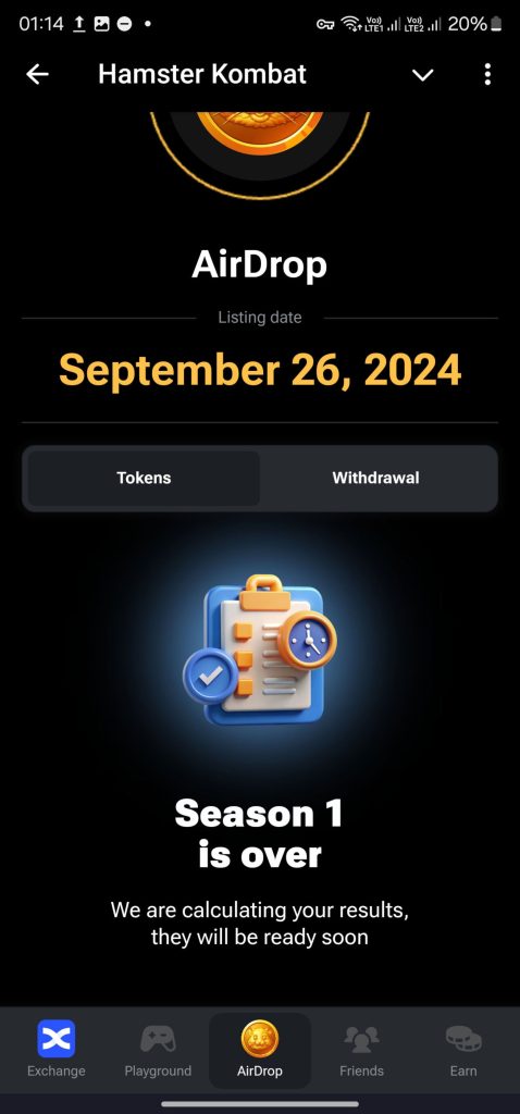 تب Airdrop همستر کامبت