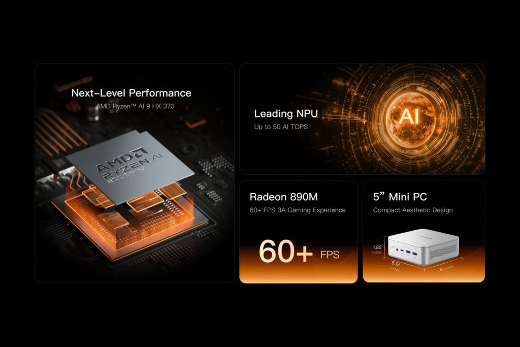 مشخصات سخت افزاری مینی پی سی Minisforum EliteMini Ai370