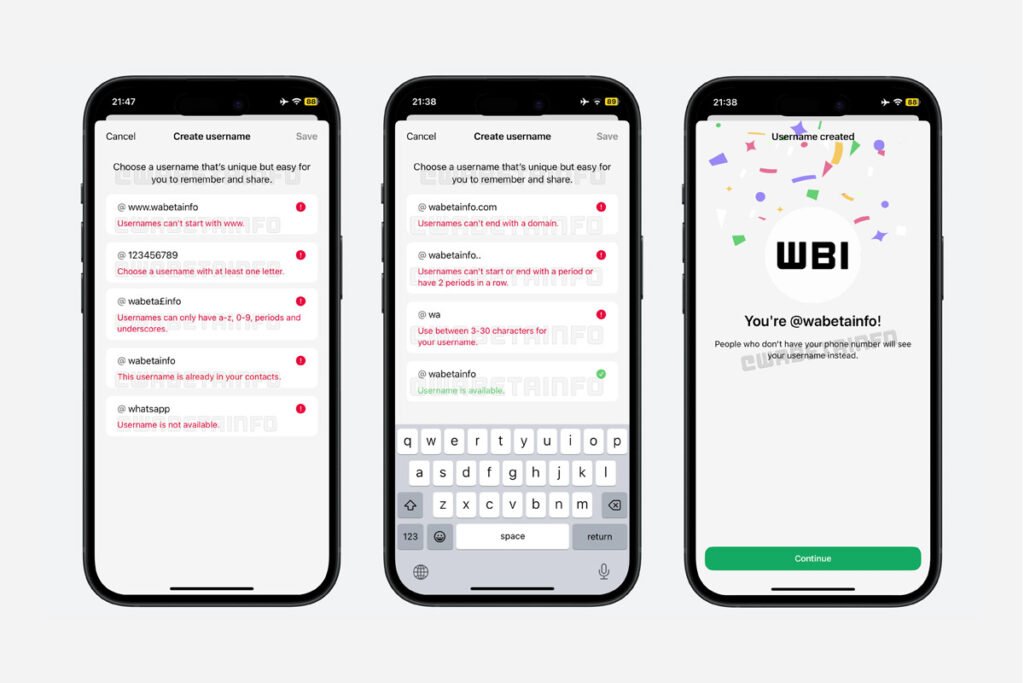 نام کاربری واتس‌اپ